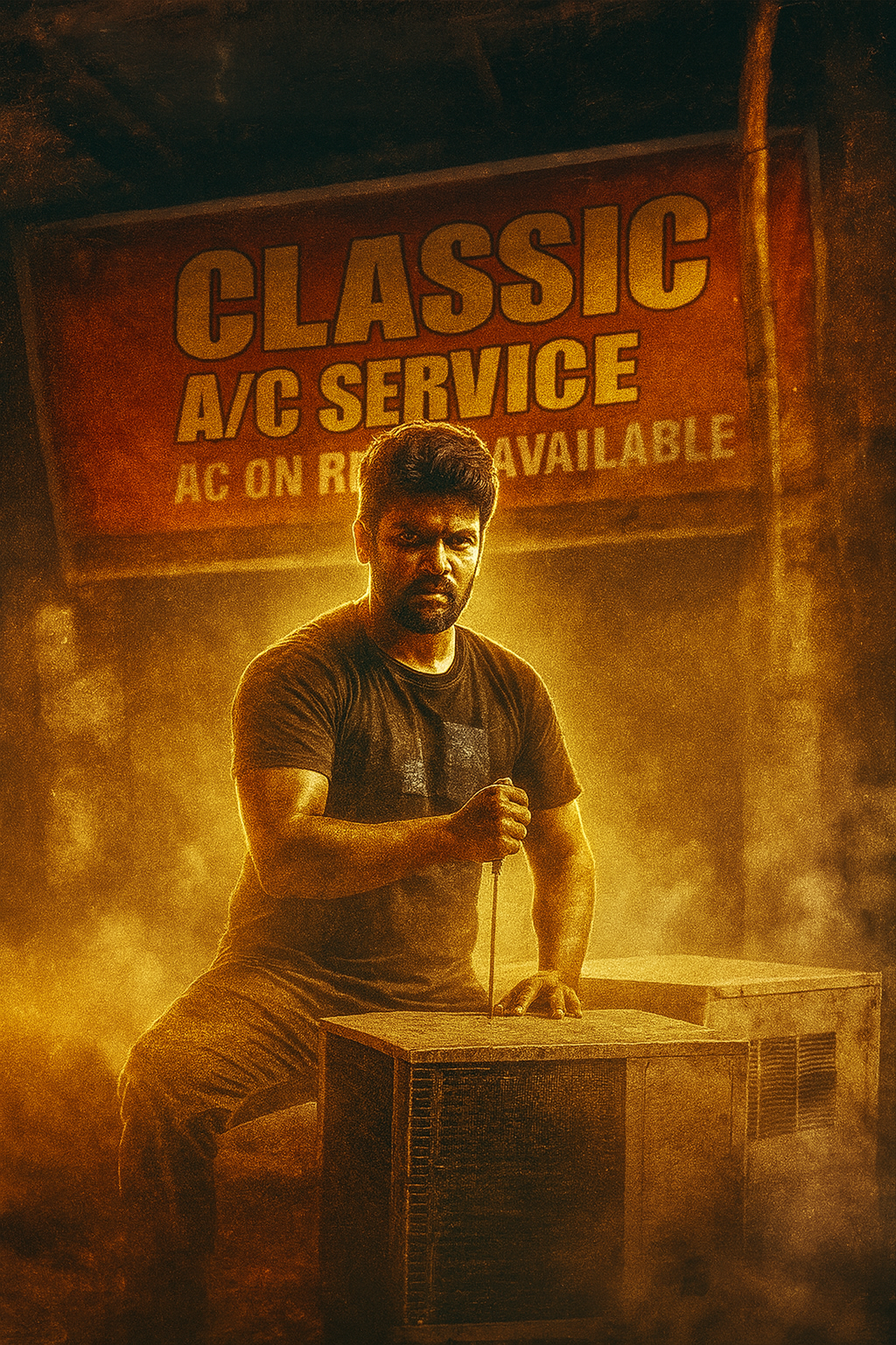 AC Repair Service - Technician working on outdoor unit